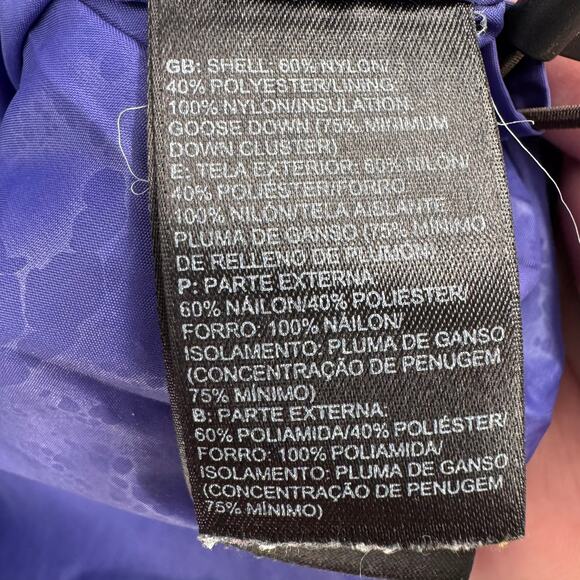 The North Face Goose Down 600 Puffer Jacket Womens Small Purple Hooded - Picture 9 of 13